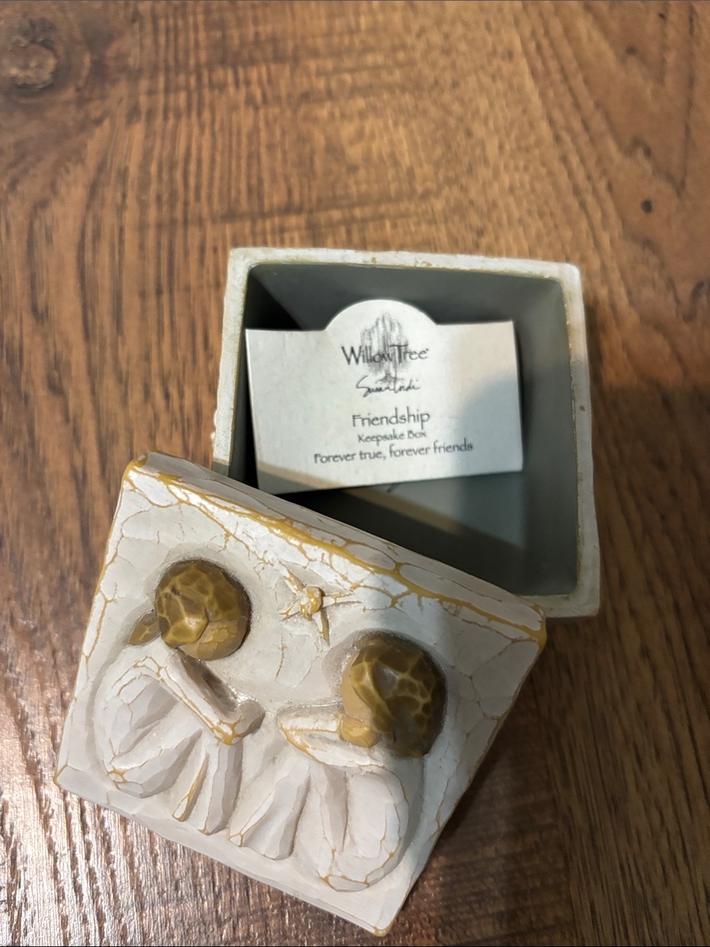 Willow Tree Keepsake Box in Cream with Gold Accents